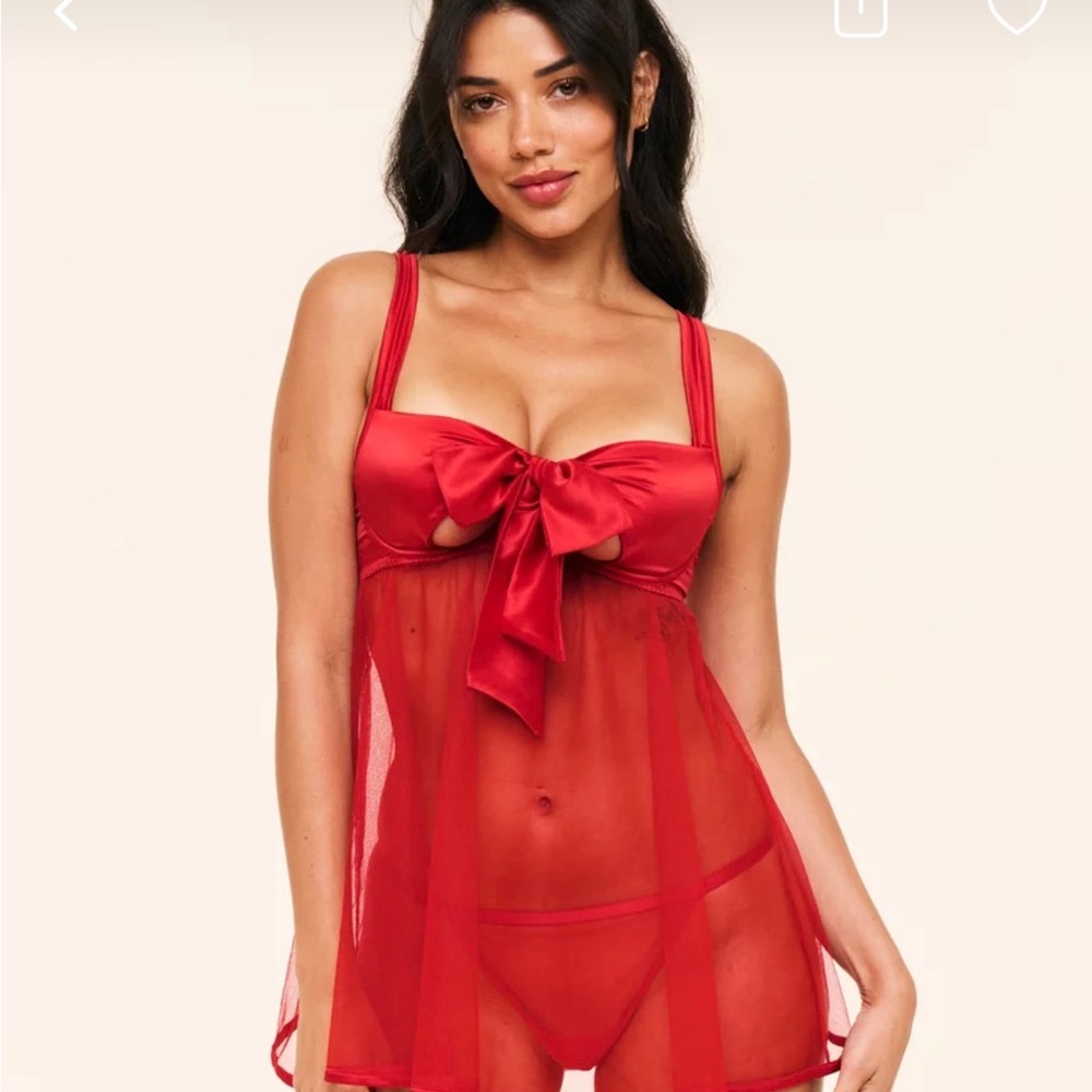Adore Me Red Sheer Chemise